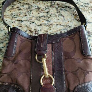 Coach Brown Canvas Shoulder Bag
